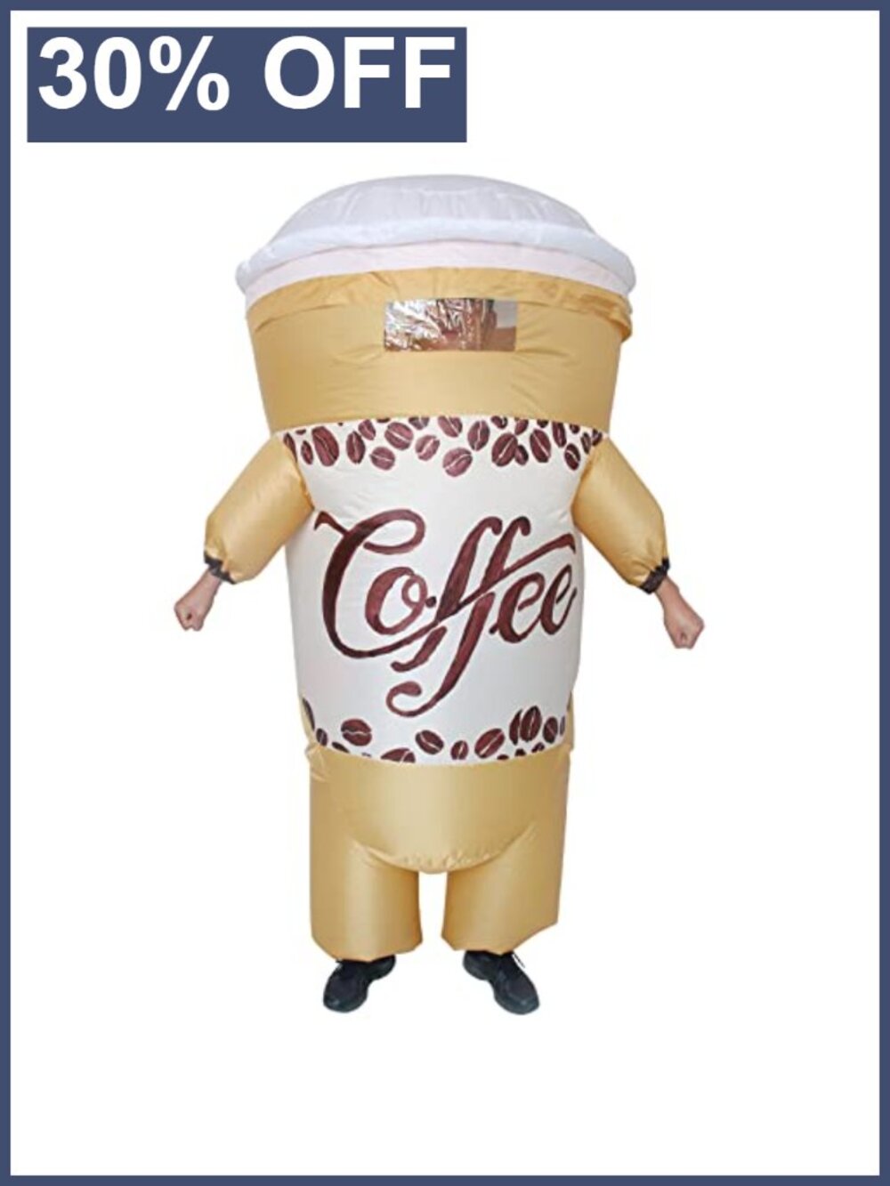 Inflatable Coffee Cup Costume Adult Funny Blow Up Cosplay Halloween
